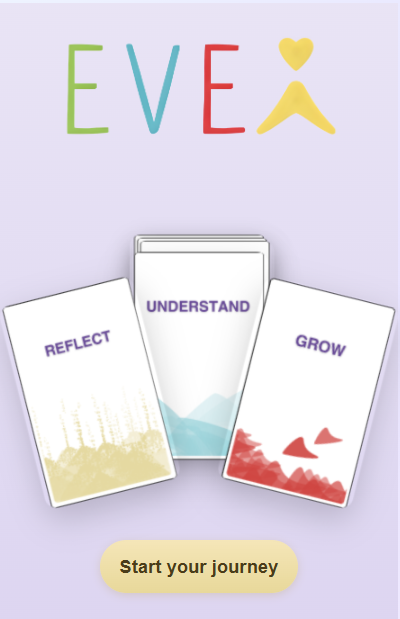 EVE app welcome screen